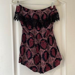 NWT - Lucy Love Pink Strapless Romper (L)